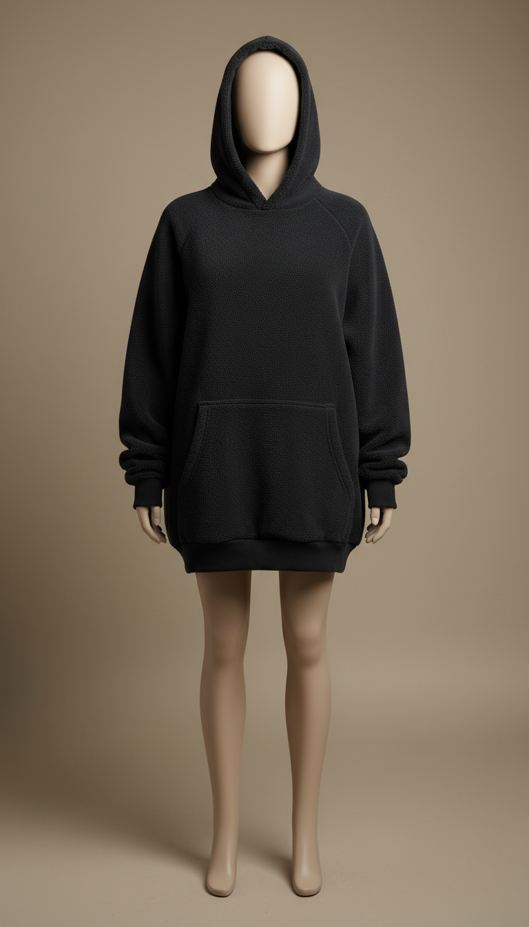 Oversized Slate-Black Hoodie